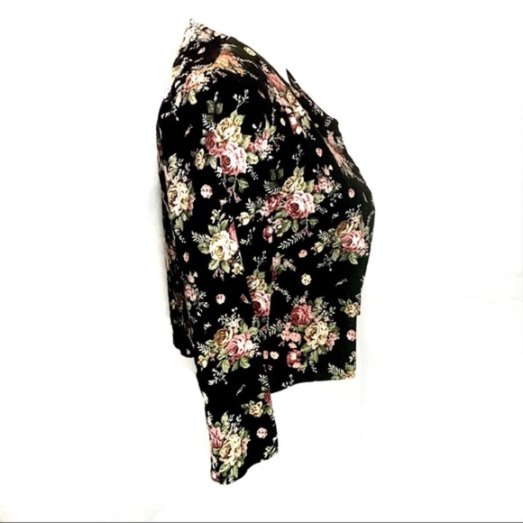 LUCCA COUTURE COTTON FLORAL COCKTAIL BLAZER - Picture 2 of 8